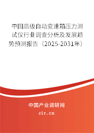 中國高級自動變速箱壓力測試儀行業(yè)調(diào)查分析及發(fā)展趨勢預(yù)測報告（2025-2031年）