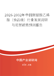2026-2032年中國聚醋酸乙烯酯（食品級）行業(yè)發(fā)展調(diào)研與前景趨勢預測報告