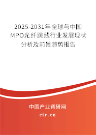 2025-2031年全球與中國MPO光纖跳線行業(yè)發(fā)展現(xiàn)狀分析及前景趨勢(shì)報(bào)告