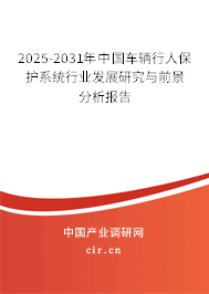 2025-2031年中國車輛行人保護(hù)系統(tǒng)行業(yè)發(fā)展研究與前景分析報(bào)告 2025-2031年中國車輛行人保護(hù)系統(tǒng)行業(yè)發(fā)展研究與前景分析報(bào)告