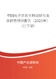 中國電子商務市場調研與發(fā)展趨勢預測報告(2025年)(已下架) 中國電子商務市場調研與發(fā)展趨勢預測報告(2025年)(已下架)