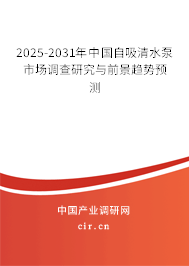 2025-2031年中國自吸清水泵市場(chǎng)調(diào)查研究與前景趨勢(shì)預(yù)測(cè)