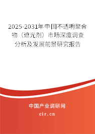 2025-2031年中國(guó)不透明聚合物(遮光劑)市場(chǎng)深度調(diào)查分析及發(fā)展前景研究報(bào)告 2025-2031年中國(guó)不透明聚合物(遮光劑)市場(chǎng)深度調(diào)查分析及發(fā)展前景研究報(bào)告