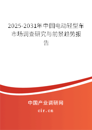 2025-2031年中國電動(dòng)輕型車市場(chǎng)調(diào)查研究與前景趨勢(shì)報(bào)告