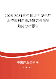 2025-2031年中國火力發(fā)電廠水資源利用市場研究與前景趨勢分析報(bào)告 2025-2031年中國火力發(fā)電廠水資源利用市場研究與前景趨勢分析報(bào)告
