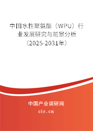 中國水性聚氨酯(WPU)行業(yè)發(fā)展研究與前景分析(2025-2031年) 中國水性聚氨酯(WPU)行業(yè)發(fā)展研究與前景分析(2025-2031年)