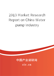2013 Market Research Report on China Water pump Industry 2013 Market Research Report on China Water pump Industry