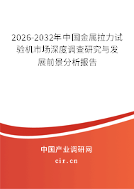 2025-2031年中國(guó)金屬拉力試驗(yàn)機(jī)市場(chǎng)深度調(diào)查研究與發(fā)展前景分析報(bào)告