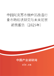 中國阿克蘇市棚戶區(qū)改造行業(yè)市場現(xiàn)狀研究與未來前景趨勢報告（2025年）