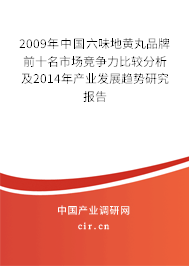 2009年中國六味地黃丸品牌前十名市場競爭力比較分析及2014年產(chǎn)業(yè)發(fā)展趨勢研究報告