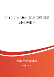 2012-2016年中國品牌營銷策劃分析報告