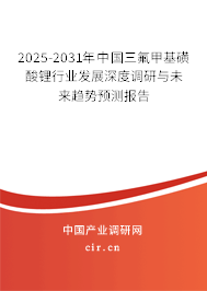 2025-2031年中國三氟甲基磺酸鋰行業(yè)發(fā)展深度調(diào)研與未來趨勢預(yù)測報告 2025-2031年中國三氟甲基磺酸鋰行業(yè)發(fā)展深度調(diào)研與未來趨勢預(yù)測報告