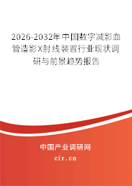 2026-2032年中國數(shù)字減影血管造影X射線裝置行業(yè)現(xiàn)狀調(diào)研與前景趨勢報告