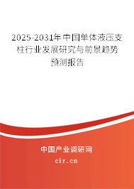 2025-2031年中國單體液壓支柱行業(yè)發(fā)展研究與前景趨勢預(yù)測報告