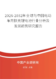 2026-2032年全球與中國電動車用快充鋰電池行業(yè)分析及發(fā)展趨勢研究報告
