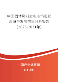 中國固體燃料發(fā)電市場現(xiàn)狀調研與發(fā)展前景分析報告(2025-2031年) 中國固體燃料發(fā)電市場現(xiàn)狀調研與發(fā)展前景分析報告(2025-2031年)