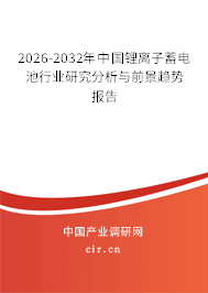 2026-2032年中國鋰離子蓄電池行業(yè)研究分析與前景趨勢報告