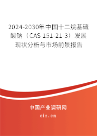2024-2030年中國十二烷基硫酸鈉（CAS 151-21-3）發(fā)展現(xiàn)狀分析與市場前景報(bào)告