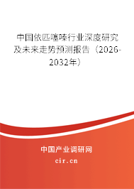 中國依匹噻嗪行業(yè)深度研究及未來走勢預測報告(2026-2032年) 中國依匹噻嗪行業(yè)深度研究及未來走勢預測報告(2026-2032年)