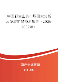 中國野生山藥市場研究分析及發(fā)展前景預測報告（2026-2032年）