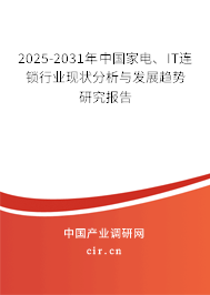 2025-2031年中國家電、IT連鎖行業(yè)現(xiàn)狀分析與發(fā)展趨勢研究報告