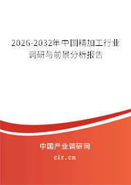 2026-2032年中國(guó)精加工行業(yè)調(diào)研與前景分析報(bào)告