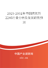 2025-2031年中國抗氧劑2246行業(yè)分析及發(fā)展趨勢預(yù)測 2025-2031年中國抗氧劑2246行業(yè)分析及發(fā)展趨勢預(yù)測