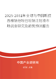 2025-2031年全球與中國(guó)哌拉西林鈉他唑巴坦鈉注射液市場(chǎng)調(diào)查研究及趨勢(shì)預(yù)測(cè)報(bào)告