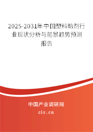 2025-2031年中國(guó)塑料助劑行業(yè)現(xiàn)狀分析與前景趨勢(shì)預(yù)測(cè)報(bào)告