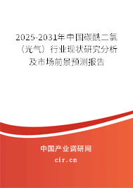 2025-2031年中國碳酰二氯(光氣)行業(yè)現(xiàn)狀研究分析及市場前景預(yù)測報告 2025-2031年中國碳酰二氯(光氣)行業(yè)現(xiàn)狀研究分析及市場前景預(yù)測報告