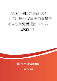全球與中國異質(zhì)結(jié)電池(HIT)行業(yè)發(fā)展全面調(diào)研與未來趨勢分析報(bào)告(2022-2028年) 全球與中國異質(zhì)結(jié)電池(HIT)行業(yè)發(fā)展全面調(diào)研與未來趨勢分析報(bào)告(2022-2028年)