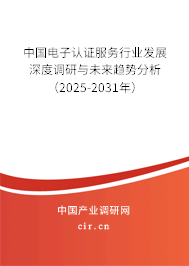 中國(guó)電子認(rèn)證服務(wù)行業(yè)發(fā)展深度調(diào)研與未來(lái)趨勢(shì)分析（2025-2031年）