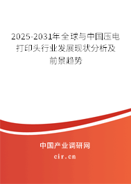 2025-2031年全球與中國壓電打印頭行業(yè)發(fā)展現(xiàn)狀分析及前景趨勢 2025-2031年全球與中國壓電打印頭行業(yè)發(fā)展現(xiàn)狀分析及前景趨勢