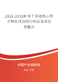 2026-2032年液下多級(jí)離心泵市場現(xiàn)狀調(diào)研分析及發(fā)展前景報(bào)告 2026-2032年液下多級(jí)離心泵市場現(xiàn)狀調(diào)研分析及發(fā)展前景報(bào)告