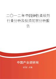 二〇一二年中國彈性柔軟劑行業(yè)分析及投資前景分析報告 二〇一二年中國彈性柔軟劑行業(yè)分析及投資前景分析報告