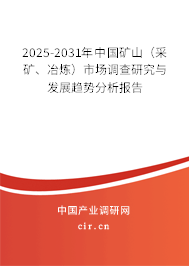 2025-2031年中國(guó)礦山（采礦、冶煉）市場(chǎng)調(diào)查研究與發(fā)展趨勢(shì)分析報(bào)告