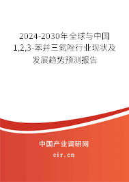 2024-2030年全球與中國1,2,3-苯并三氮唑行業(yè)現狀及發(fā)展趨勢預測報告 2024-2030年全球與中國1,2,3-苯并三氮唑行業(yè)現狀及發(fā)展趨勢預測報告