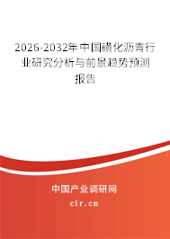 2026-2032年中國(guó)磺化瀝青行業(yè)研究分析與前景趨勢(shì)預(yù)測(cè)報(bào)告