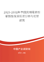 2025-2031年中國克林霉素棕櫚酸酯發(fā)展現(xiàn)狀分析與前景趨勢