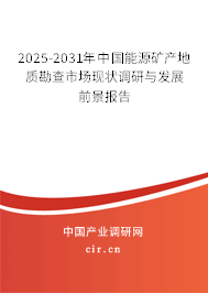 2025-2031年中國(guó)能源礦產(chǎn)地質(zhì)勘查市場(chǎng)現(xiàn)狀調(diào)研與發(fā)展前景報(bào)告 2025-2031年中國(guó)能源礦產(chǎn)地質(zhì)勘查市場(chǎng)現(xiàn)狀調(diào)研與發(fā)展前景報(bào)告