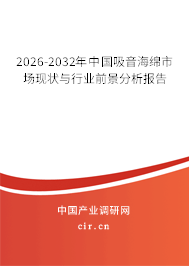2026-2032年中國吸音海綿市場現(xiàn)狀與行業(yè)前景分析報(bào)告 2026-2032年中國吸音海綿市場現(xiàn)狀與行業(yè)前景分析報(bào)告