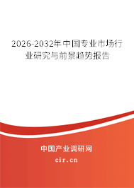 2025-2031年中國(guó)專業(yè)市場(chǎng)行業(yè)研究與前景趨勢(shì)報(bào)告