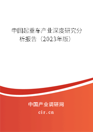 中國(guó)起重車產(chǎn)業(yè)深度研究分析報(bào)告(2023年版) 中國(guó)起重車產(chǎn)業(yè)深度研究分析報(bào)告(2023年版)
