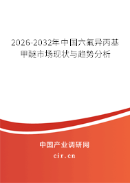 2025-2031年中國六氟異丙基甲醚市場現(xiàn)狀與趨勢分析 2025-2031年中國六氟異丙基甲醚市場現(xiàn)狀與趨勢分析