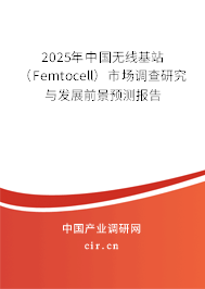 2025年中國(guó)無(wú)線基站（Femtocell）市場(chǎng)調(diào)查研究與發(fā)展前景預(yù)測(cè)報(bào)告