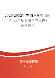 2026-2032年中國汽車電動尾門行業(yè)市場調(diào)研與前景趨勢預(yù)測報告