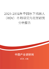 2025-2031年中國水下機器人（ROV）市場研究與前景趨勢分析報告