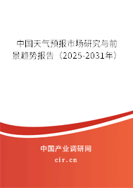 中國天氣預(yù)報市場研究與前景趨勢報告(2025-2031年) 中國天氣預(yù)報市場研究與前景趨勢報告(2025-2031年)
