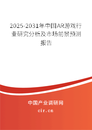 2025-2031年中國AR游戲行業(yè)研究分析及市場前景預(yù)測報告
