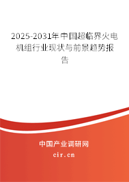 2025-2031年中國超臨界火電機(jī)組行業(yè)現(xiàn)狀與前景趨勢報告